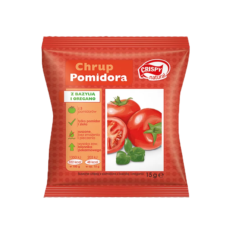 CHIPSY Chrup pomidora z bazylią i oregano, plasterki 15g