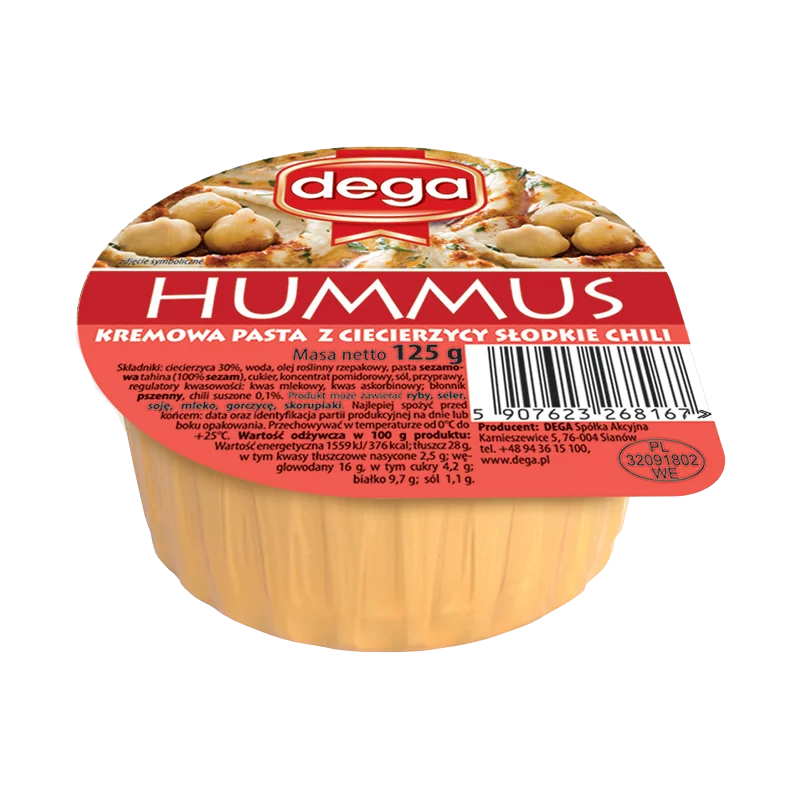 Hummus słodkie chilli firmy Dega
