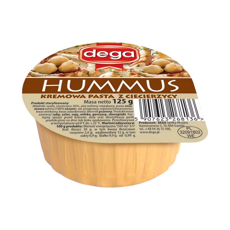 hummus z ciecierzycy firmy Dega
